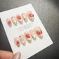 Timed Offer 4 For 3) Handmade Press On Strawberry Twinkle Gel Acrylic Nails