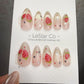 Timed Offer 4 For 3) Handmade Press On Strawberry Twinkle Gel Acrylic Nails