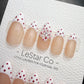 Timed Offer 4 For 3) Handmade Press On Dotted Blossom Gel Acrylic Nails