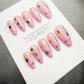 Timed Offer 4 For 3) Handmade Press On Pink Supernova Gel Nails