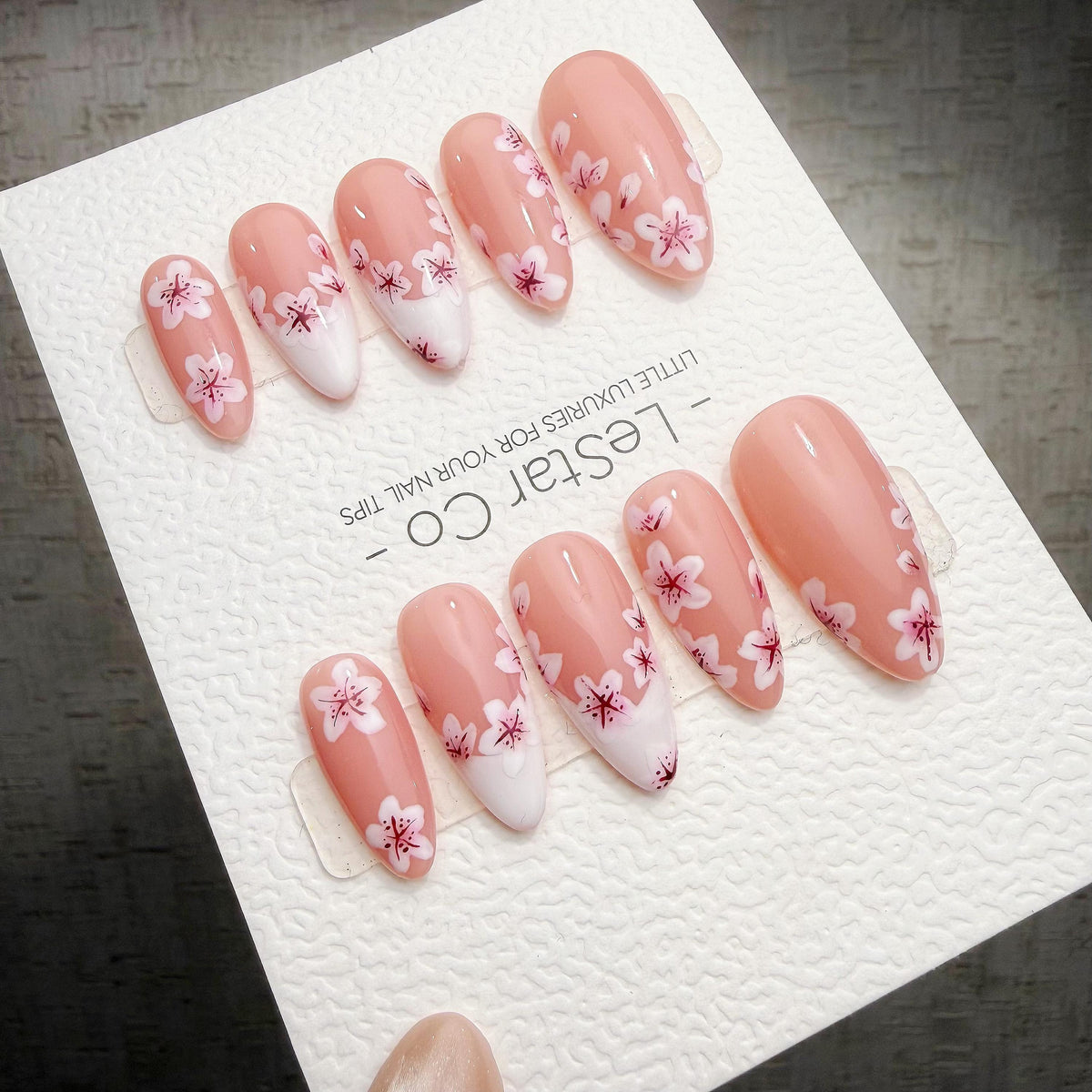Timed Offer 4 For 3) Handmade Press On Sakura Season Gel Nails