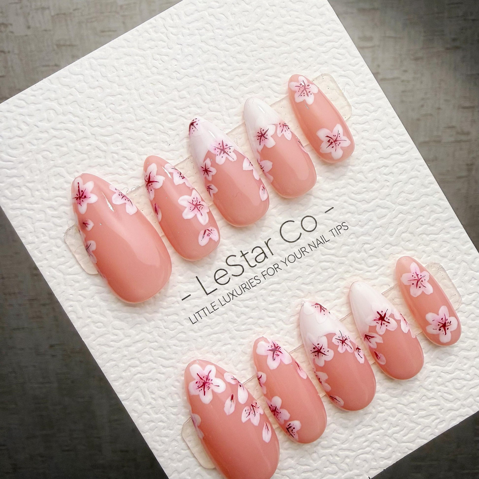 Timed Offer 4 For 3) Handmade Press On Sakura Season Gel Nails