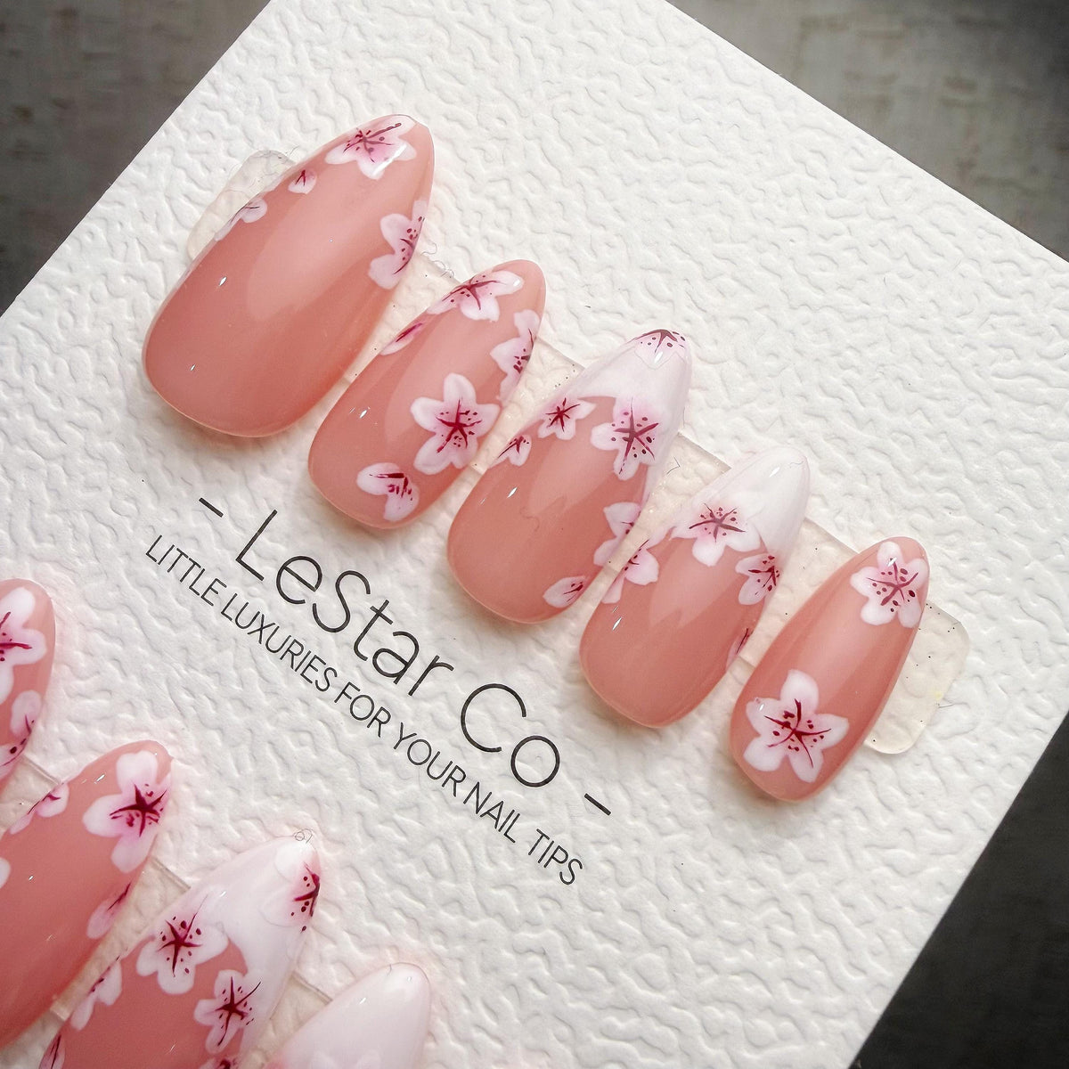 Timed Offer 4 For 3) Handmade Press On Sakura Season Gel Nails