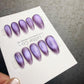 Handmade Violet Moon Cat Eye Gel Press On Nails – Reusable, Customizable Manicure