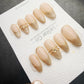 Timed Offer 4 For 3) Handmade Press On Champagne Veil Gel Acrylic Nails
