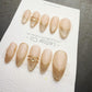 Timed Offer 4 For 3) Handmade Press On Champagne Veil Gel Acrylic Nails