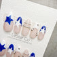 Timed Offer 4 For 3) Handmade Press On Starlight Blue Gel Acrylic Nails