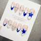 Timed Offer 4 For 3) Handmade Press On Starlight Blue Gel Acrylic Nails