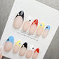 Timed Offer 4 For 3) Handmade Press On Happy Dots Gel Acrylic Nails