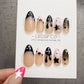 4 for 3 timed offer Midnight Hop Press On Nails, Black and Pink French Tips, Bunny Art and Silver Stars, Almond