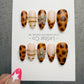 4 for 3 timed offer Amber Petal Reverie Press On Nails, Tortoiseshell and Nude Almond, 3D Flower and Gold Accents