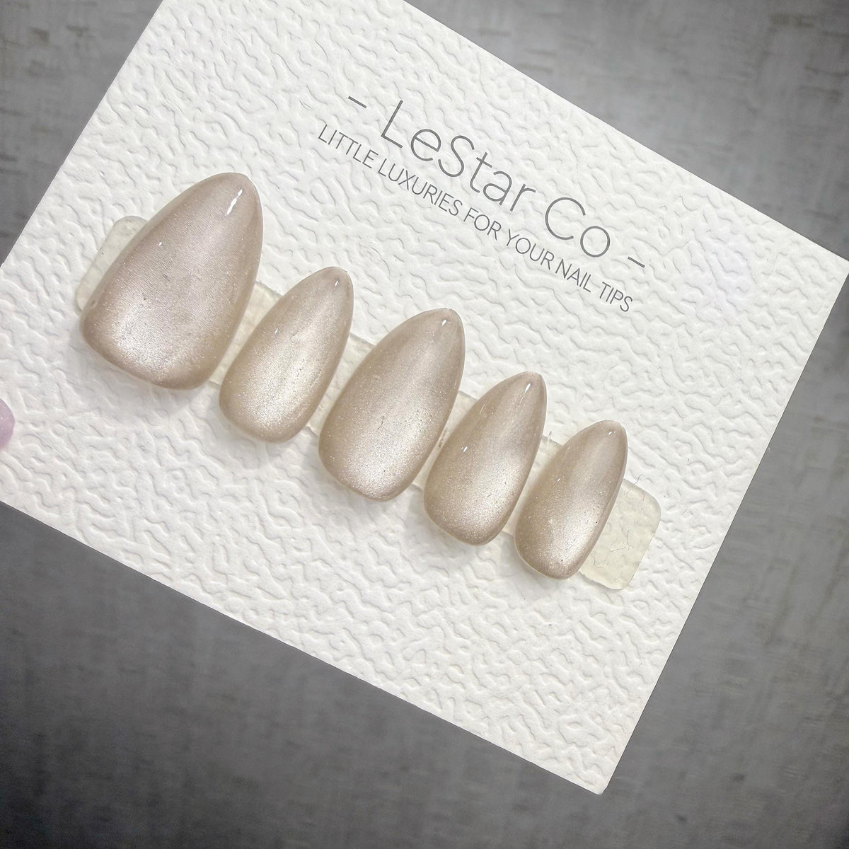4 for 3 timed offer Champagne Haze Press On Nails, Champagne Taupe Shimmer