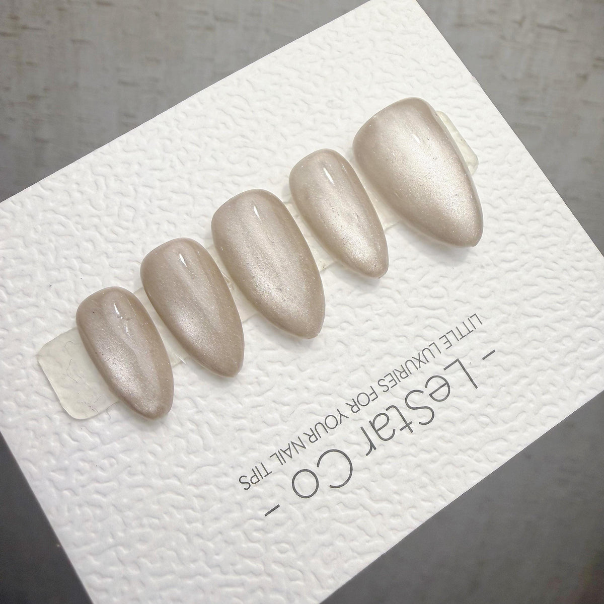4 for 3 timed offer Champagne Haze Press On Nails, Champagne Taupe Shimmer