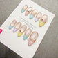 4 for 3 timed offer Cherry Confetti Press On Nails, Pastel Pink and Mint French Tips, Cherries and Polka Dots, Almond