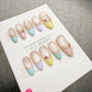 4 for 3 timed offer Cherry Confetti Press On Nails, Pastel Pink and Mint French Tips, Cherries and Polka Dots, Almond