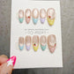 4 for 3 timed offer Cherry Confetti Press On Nails, Pastel Pink and Mint French Tips, Cherries and Polka Dots, Almond