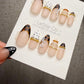 4 for 3 timed offer Tortoise Butterfly Bijou Press On Nails, Tortoiseshell French Tips, Butterfly and Gold Accents