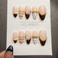 4 for 3 timed offer Tortoise Butterfly Bijou Press On Nails, Tortoiseshell French Tips, Butterfly and Gold Accents