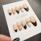 4 for 3 timed offer Tortoise Butterfly Bijou Press On Nails, Tortoiseshell French Tips, Butterfly and Gold Accents