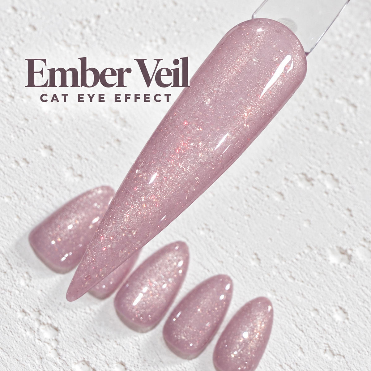 a close-up of a glittery nail polish bottle with a textured surface, and there are several glittery nail polish bottles arranged below it.