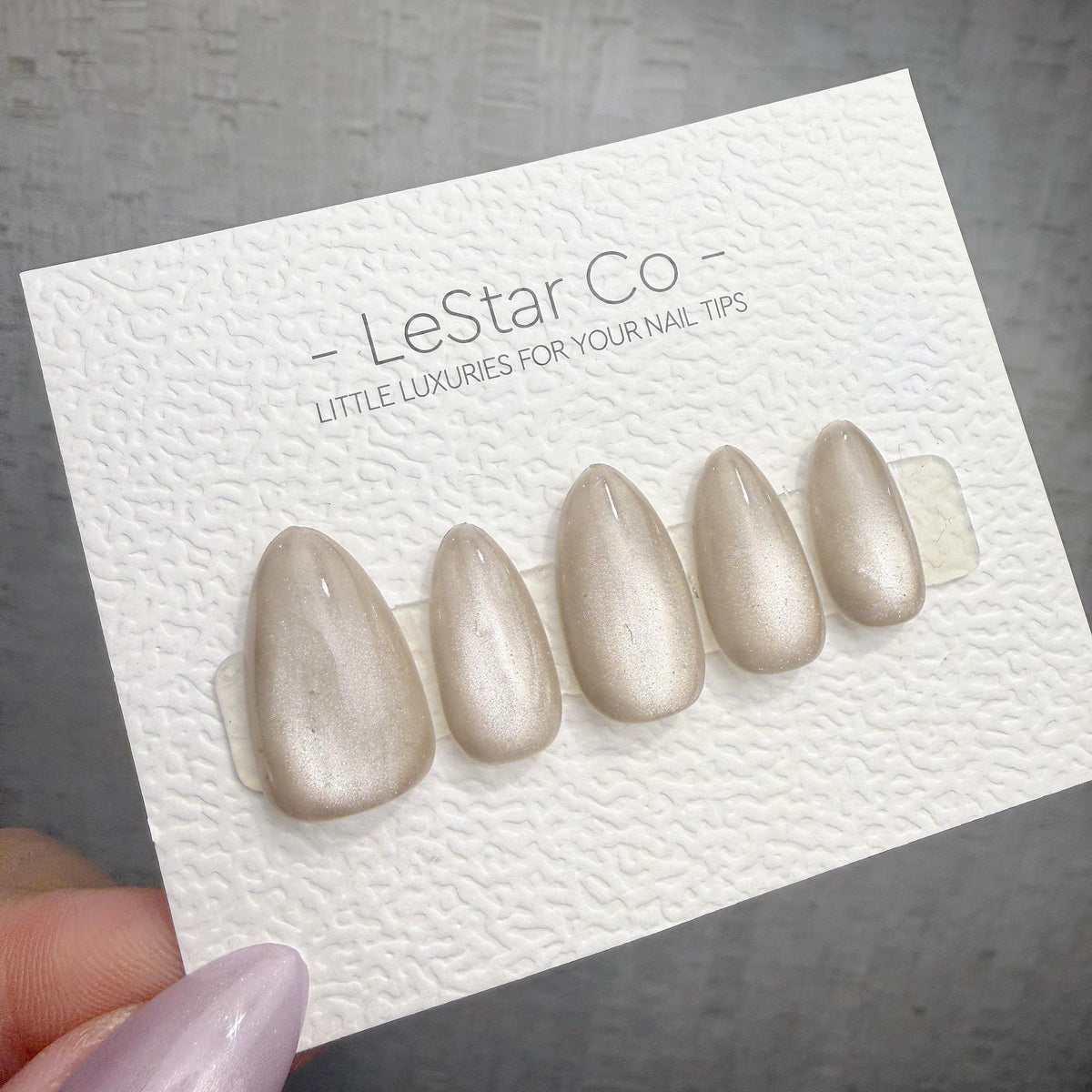 4 for 3 timed offer Champagne Haze Press On Nails, Champagne Taupe Shimmer