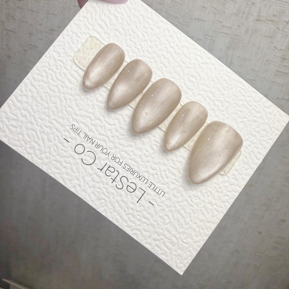 4 for 3 timed offer Champagne Haze Press On Nails, Champagne Taupe Shimmer