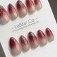 Reusable Orange Blossom Sunset Gradient | Premium Press on Nails Gel | Fake Nails | faux nails QN426