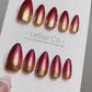 Reusable True Story Red Gold Ombre| Premium Press on Nails Gel | Fake Nails | Cute Fun Colorful Gel Nail Artist faux nails TMR412