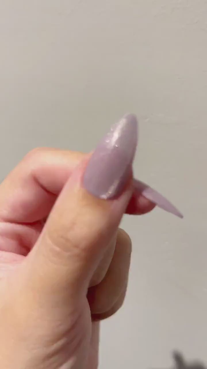 Taro Twinkle |Cat Eye Gel Polish | Sheer Lavender Purple w/Silver Shimmer | Long Lasting Brush on UV Gels Nail DIY  Manicure Nail Art Supply