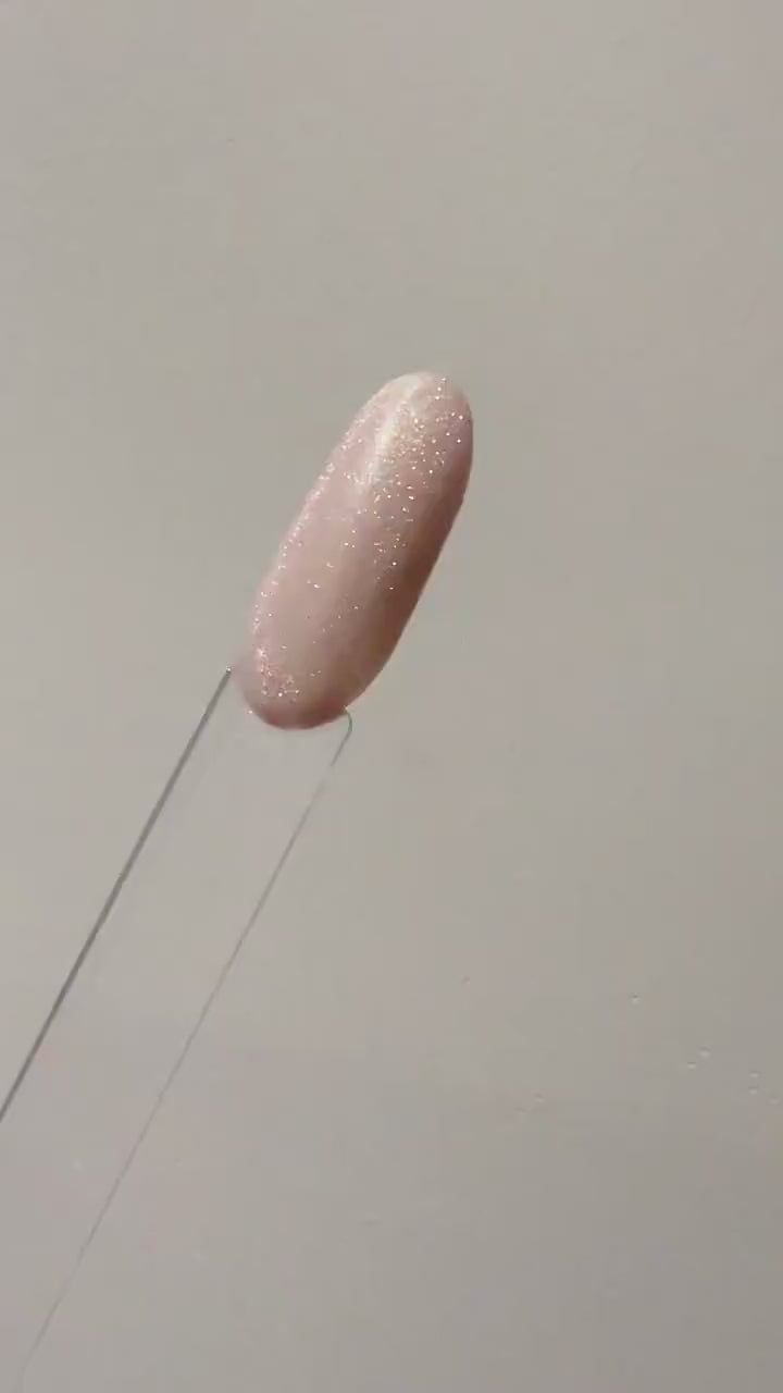 Lollipop Love | Cat Eye Gel Polish |Beige Pink w/Silver Shimmer | Long Lasting Brush on UV Gels Nail DIY False Tips Manicure Nail Art Supply