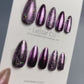 Reusable Purple  Chrome | Nails Premium Press on Nails Gel Manicure | Fake Nails | Handmade | Lestarco faux nails KS402