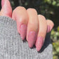 Ember Blush | Sheer Pink w/ Gold Red Glitter | Ultra Shine Long Lasting Brush on UV Gels Home Nail DIY False Tips Manicure Nail Art Supply