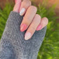 Reusable Peach Gold Foil Premium Short Press on Nails Gel Manicure | Fake Nails | Handmade | Lestarco faux nails XWZ132