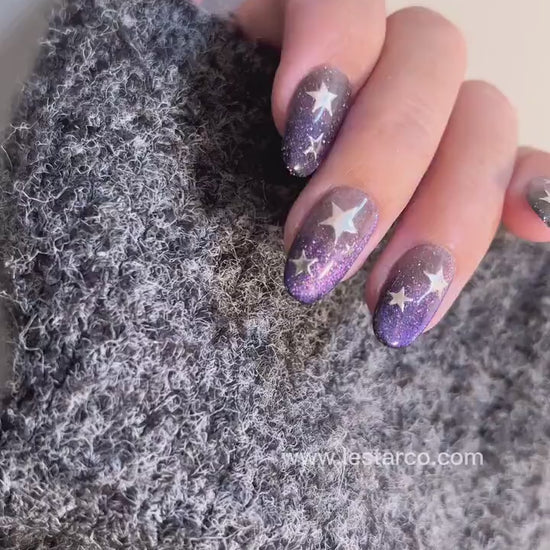 Reusable Midnight Star | Premium Press on Nails Gel | Fake Nails | Cute Fun Colorful Colorful Gel Nail Artist faux nails 177zz