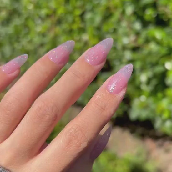 Reusable Summer Star Pink Glitter | Premium Press on Nails Gel Manicure | Fake Nails | Handmade Gel Nail Artist faux nails 133zz