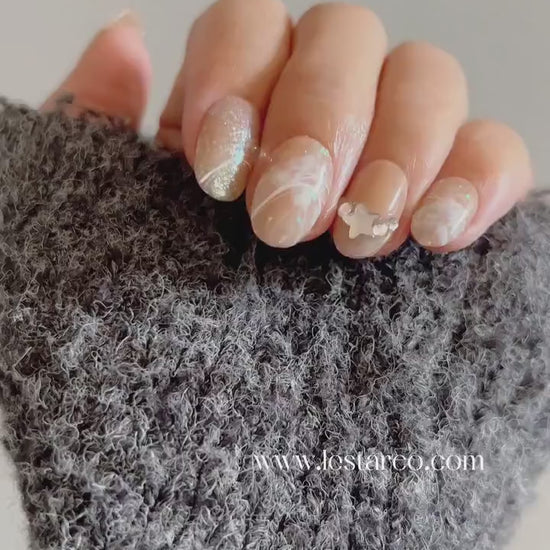 Reusable Cosmic Companion Premium Short Press on Nails Gel Manicure | Fake Nails | Handmade | Lestarco faux nails ML247