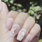 Reusable Peachy Pale | Premium Press on Nails Gel Manicure | Fake Nails | Handpainted by Professional Nail Artist faux nails 117zz
