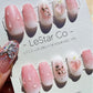 Reusable Peachy Pale | Premium Press on Nails Gel Manicure | Fake Nails | Handpainted by Professional Nail Artist faux nails 117zz