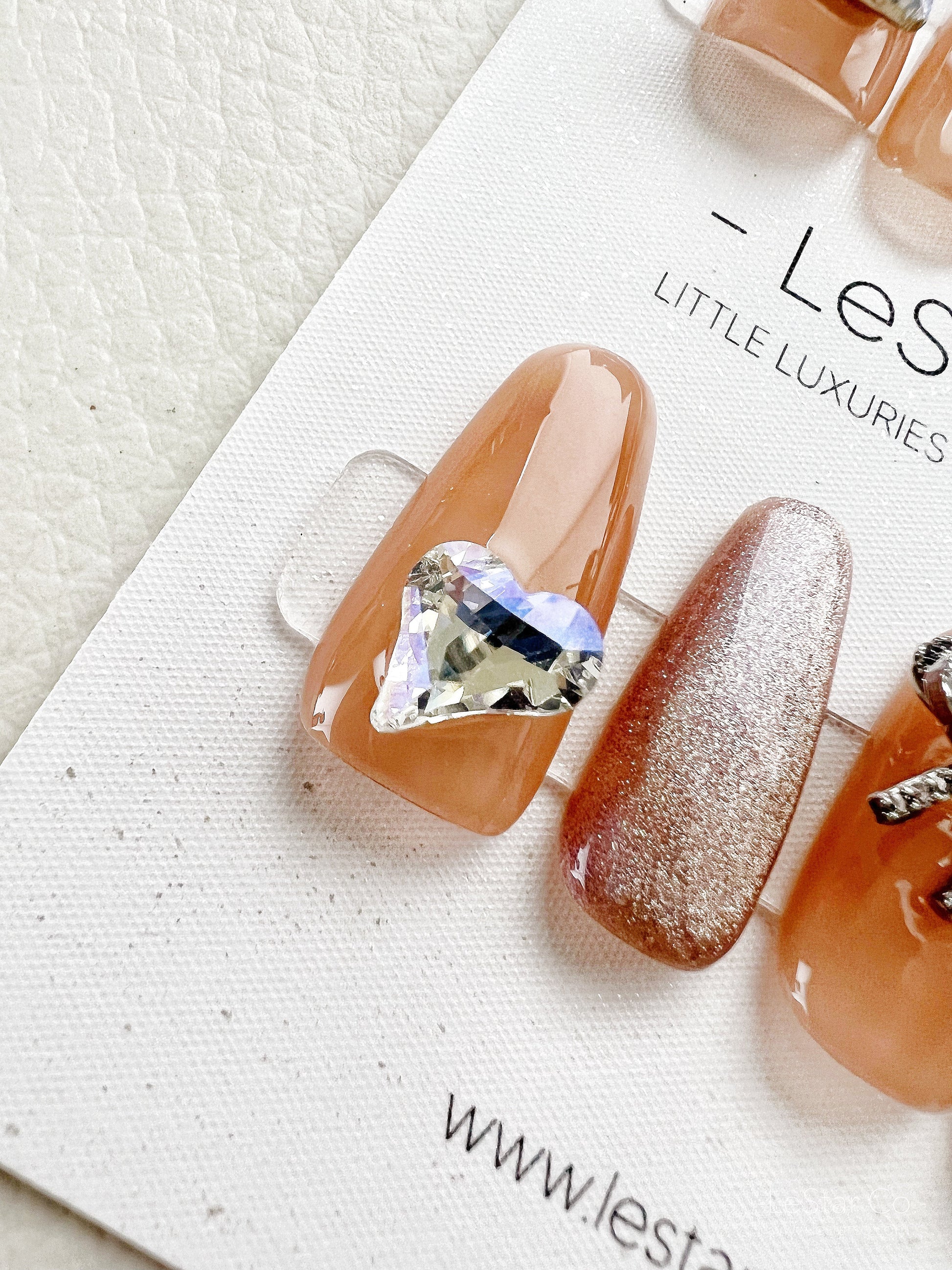 Gold Gem Press on Nails, Gems and Gold Glitter