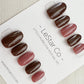 Reusable Chocolate Pink Premium Short Press on Nails Gel Manicure | Fake Nails | Handmade | Lestarco faux nails XWZ117