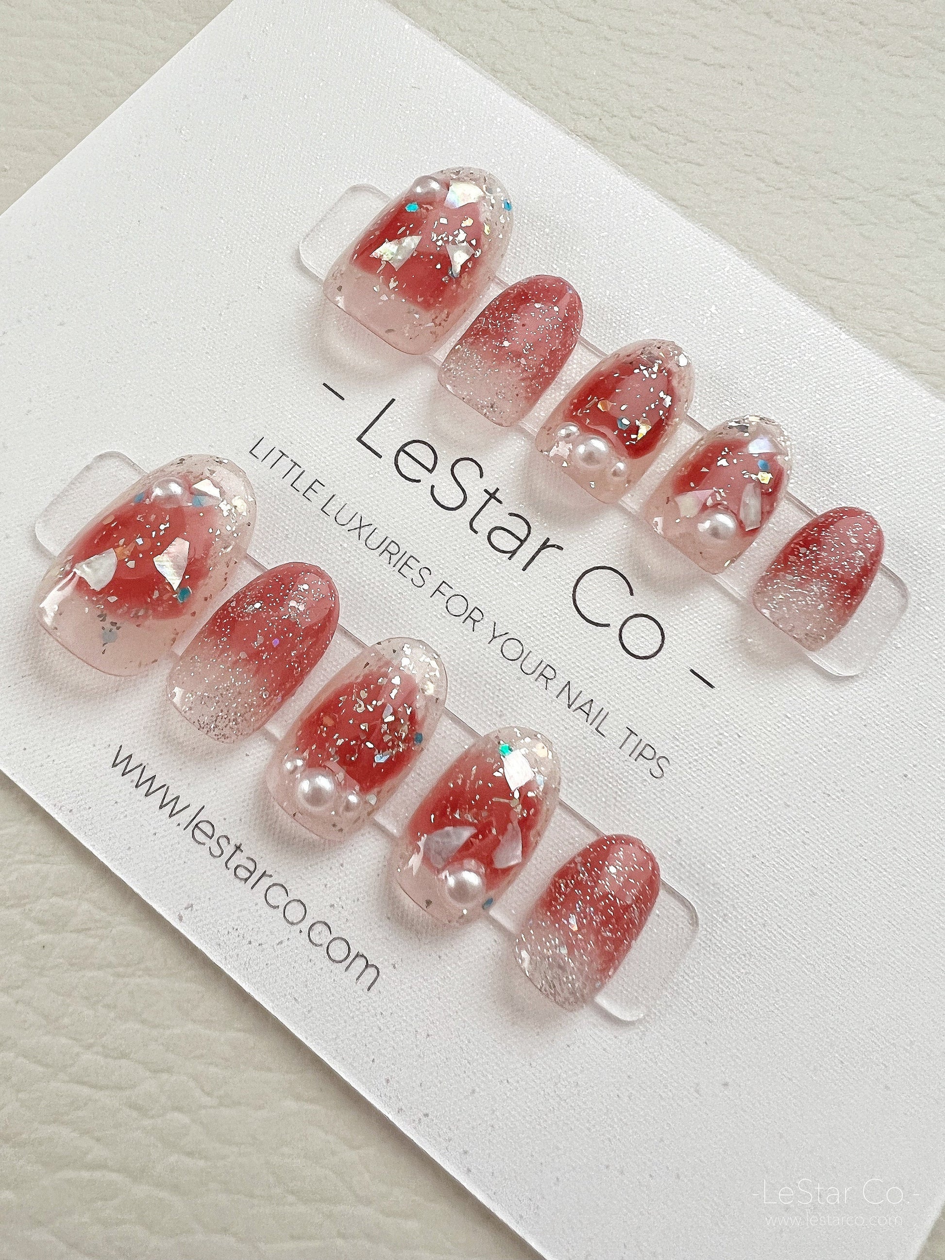 Reusable Watermelon Premium Short Press on Nails Gel Manicure | Fake Nails | Handmade | Lestarco faux nails XWZ121