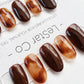 Reusable Amber Power  Premium Press on Nails Gel Manicure | Fake Nails | Handmade | Lestarco faux nails XWZ138