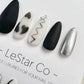 Reusable Matte Black Heart| Premium Press on Nails Gel | Fake Nails | Cute Fun Colorful Colorful Gel Nail Artist faux nails xwz147
