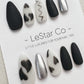 Reusable Matte Black Heart| Premium Press on Nails Gel | Fake Nails | Cute Fun Colorful Colorful Gel Nail Artist faux nails xwz147
