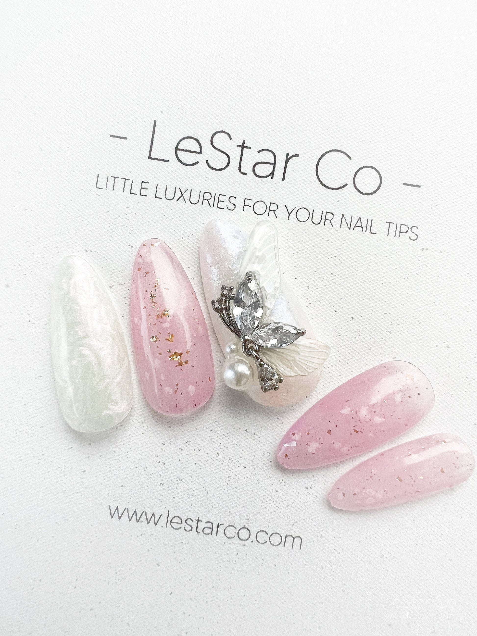 Reusable Crystal Butterfly | Premium Press on Nails Gel Manicure | Fake Nails | Handmade | Lestarco faux nails 144zz