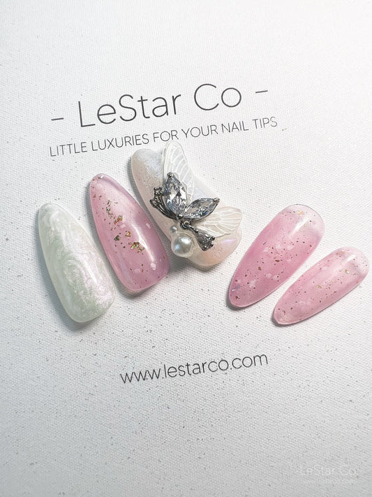 Reusable Crystal Butterfly | Premium Press on Nails Gel Manicure | Fake Nails | Handmade | Lestarco faux nails 144zz