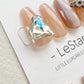 Reusable Crystal Heart Ribbon | Premium Press on Nails Gel Manicure | Fake Nails | Handmade | Lestarco faux nails 131zz