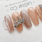 Reusable Crystal Heart Ribbon | Premium Press on Nails Gel Manicure | Fake Nails | Handmade | Lestarco faux nails 131zz