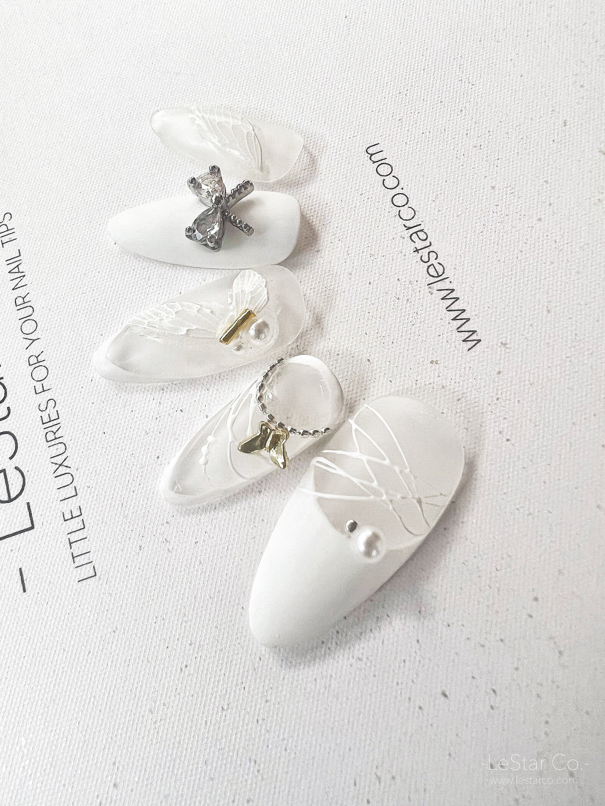 Reusable Butterfly Fairy | Premium Press on Nails Gel Manicure | Fake Nails | Handmade | Lestarco faux nails 151zz