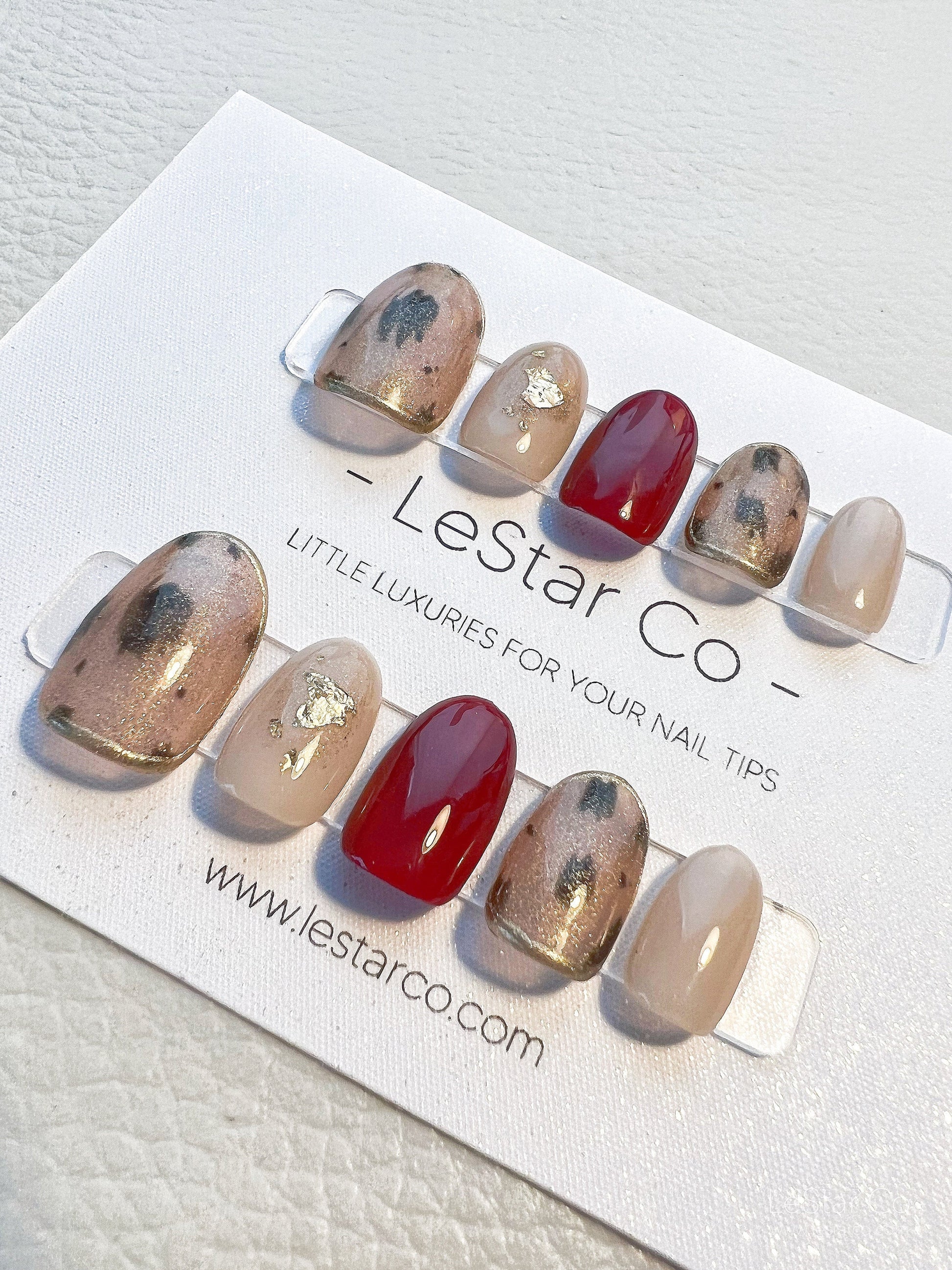 Reusable Leopard Print Premium Press on Nails Gel Manicure | Fake Nails | Handmade | Lestarco faux nails XWZ109